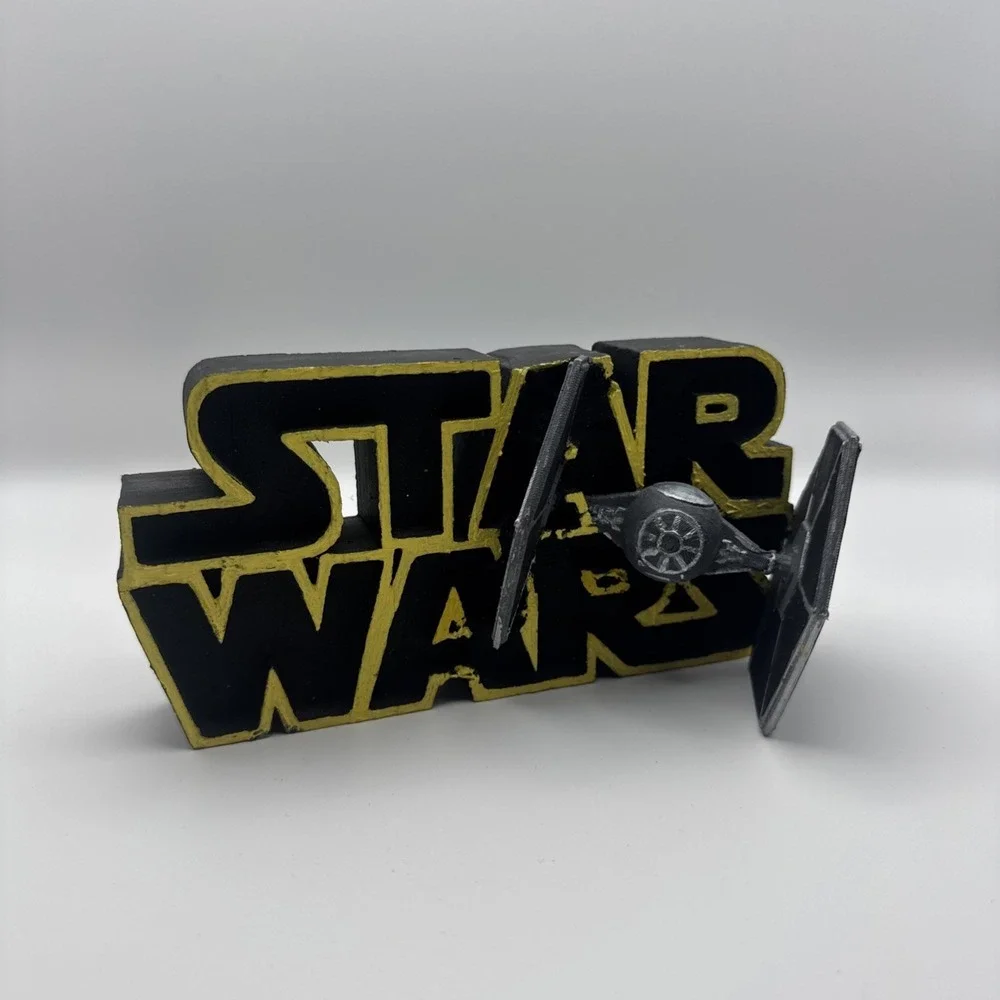 3D Printed Star Wars Logo w/ TIE Fighter – 6